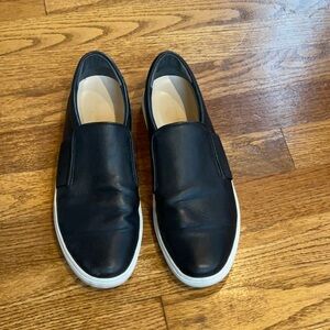VIA SPIGA Black Leather Slip-On Sneakers Size 7
